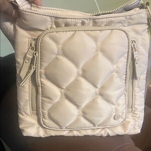 Elegant Cream Quilted Crossbody Bag